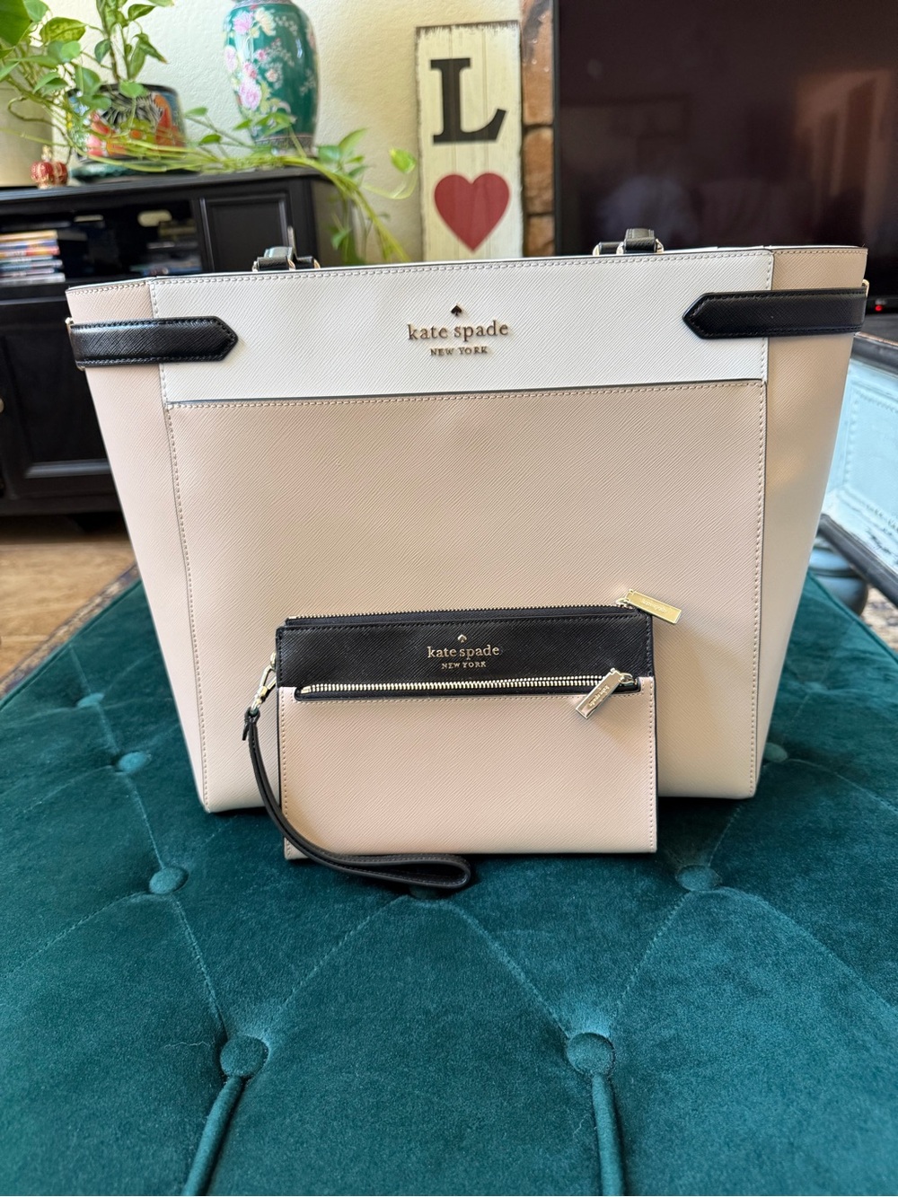 Kate Spade Staci Colorblock Tote with matching Wristlet